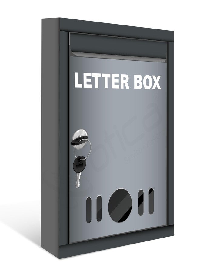OTICA All in One Multipurpose Use Box - Letter Box/Post Box for Gate Home | Wall Mount Suggestion Box for Office Use, Donation Box, Complaint Box with Lock & Key for Hospital | GI Steel Material Grey - Image 3